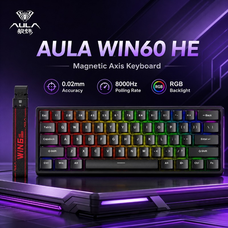 Esports Gaming Uk - لوحة مفاتيح AULA WIN60 HE مغناطيسية