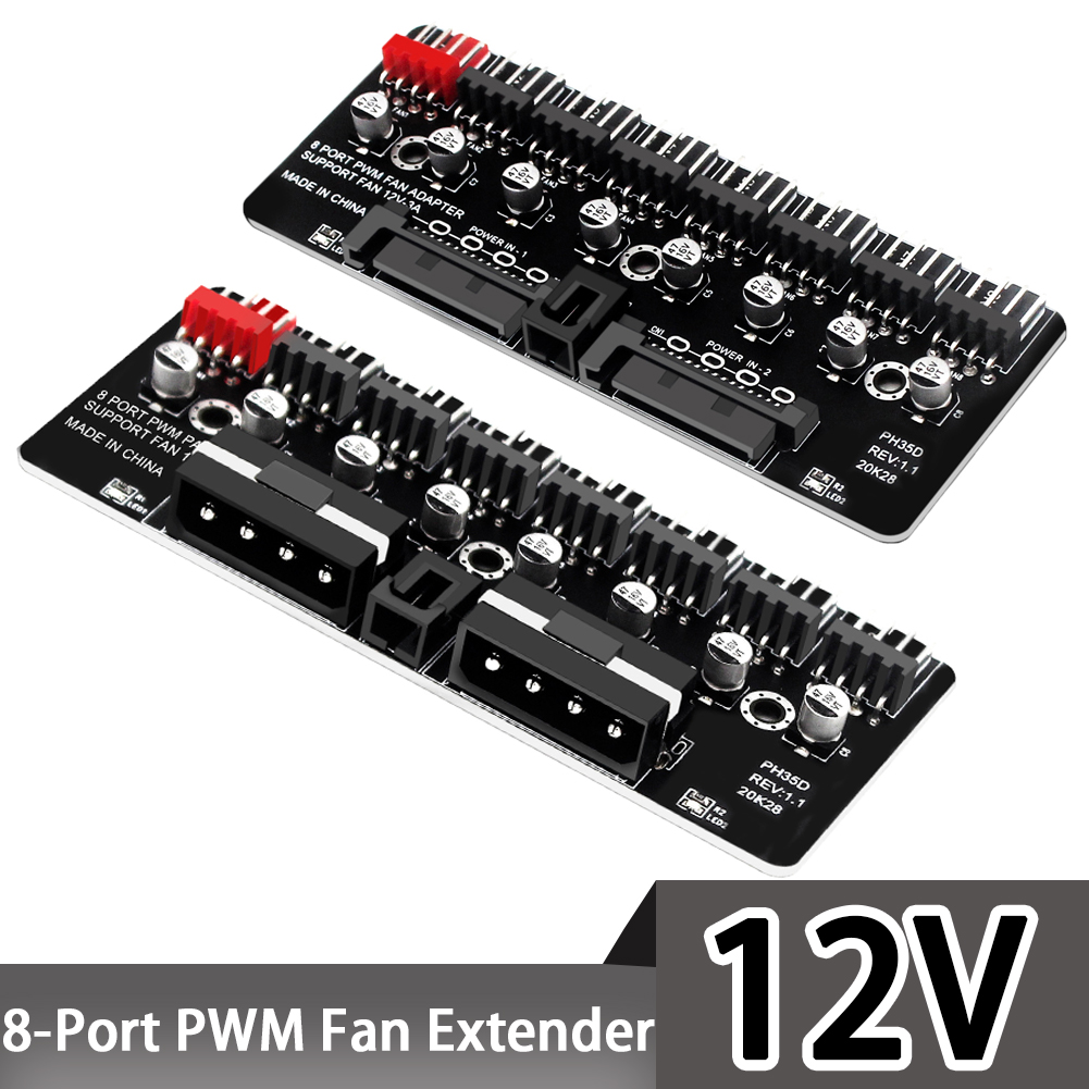 Esports Gaming Splitter - PC 1-8 قناة 4Pin PWM مراوح