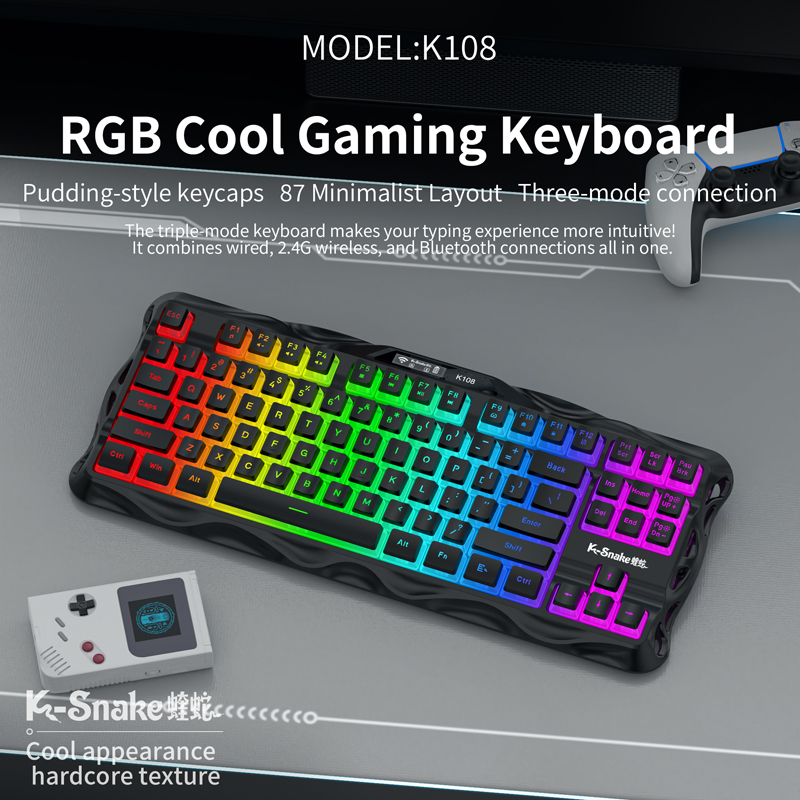 لوحة مفاتيح ksnake K108 لاسلكي - مراجعة Esports Gaming Uk وسعره