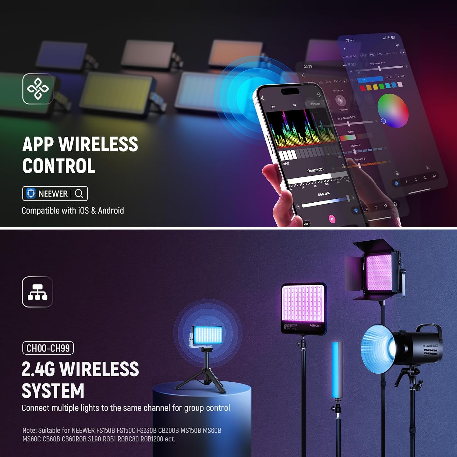 نيور 12 واط إضاءة فيديو RGB عل - مراجعة Led Light Panel Stream وسعره