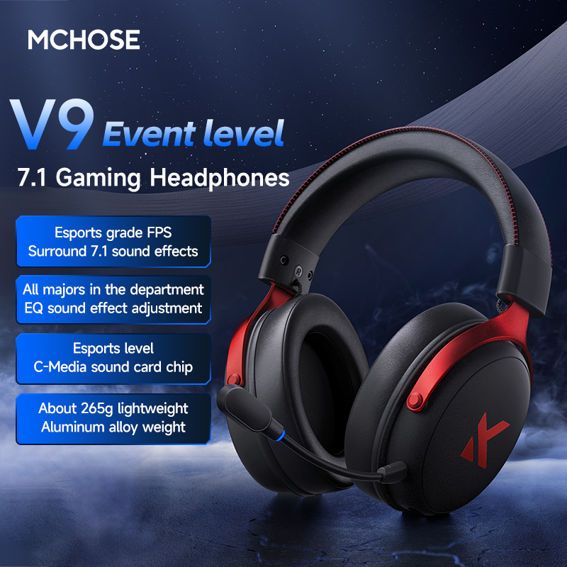 سماعة رأس MCHOSE V9 Pro 2 مع م - مراجعة Gaming Headset 7.1 وسعره